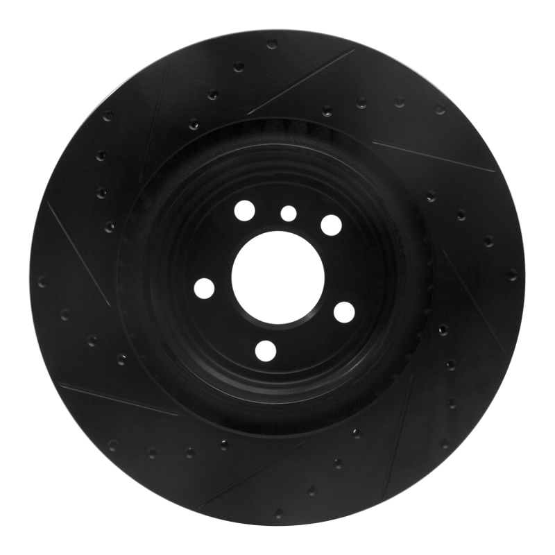 BMW 760LI Brake Rotor (1) - Rear Right - R1 Concepts - Drilled & Slotted - Black - `09-`19